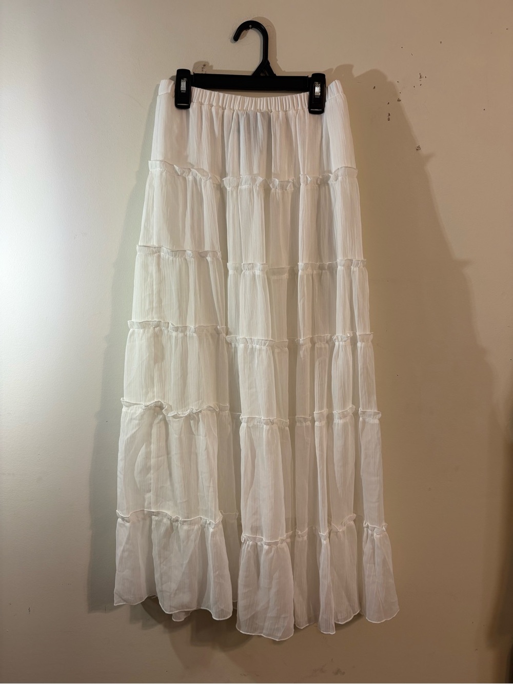 Antthony Original skirt flowy white bohemian ruffle tiered maxi women’s XSmall